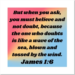 Bible Verse James 1:6 Posters and Art